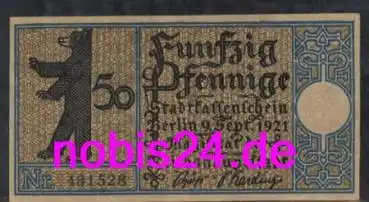 Pankow Berlin Notgeld Bezirk 3 50 Pfennige um 1921