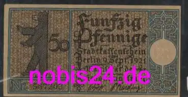 Spandau Berlin Notgeld Bezirk 8 50 Pfennige um 1921