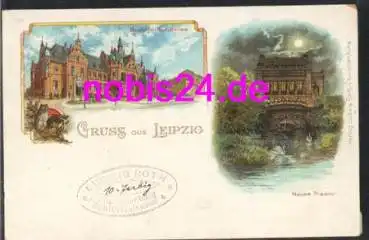 Leipzig Farblitho mit Eule  *a.1900