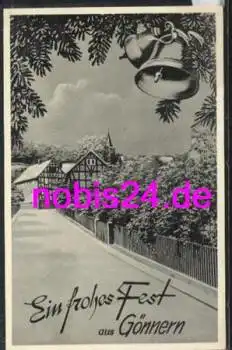 35719 Gönnern Winterkarte frohes Fest *ca.1955