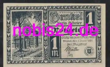 33034 Brakel Notgeld 1 Mark 1921