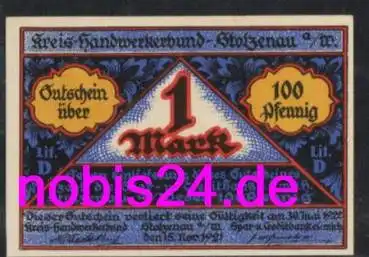 31592 Stolzenau Notgeld 1 Mark 1921