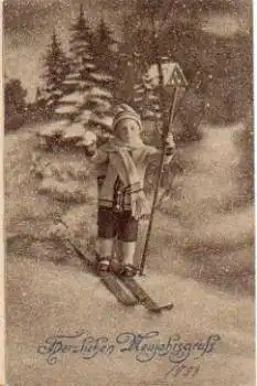 Junge mit Ski gebr. 30.12.1933