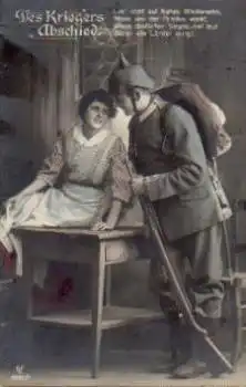 Abschied Militaer, 1. WK, Serie 7081/1, gebr. 3.9.1914