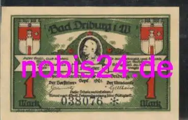 33014 Bad Driburg Notgeld 1. Mark 1921