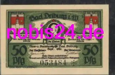 33014 Bad Driburg Notgeld 50 Pfennige 1921