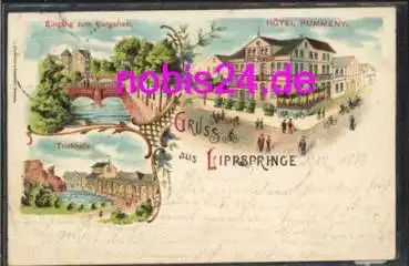 33175 Lippspringe Litho Hotel Rummeny o 14.7.1898