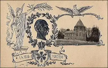 Bismarck Mausoleum Silberprägekarte * ca. 1900