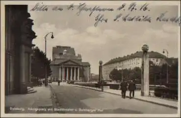 Duisburg, Königsplatz mit Stadttheater u. Duisburger Hof gebr. 4.6.1929