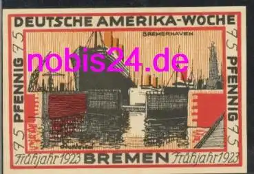 Bremen Notgeld 75 Pfennige 1923