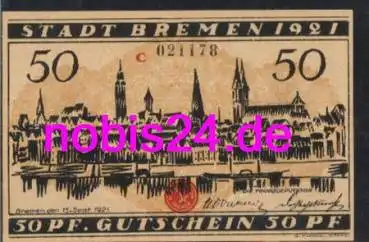 Bremen Notgeld 50 Pfennige 1921