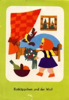 Rotkäppchen und der Wolf Maerchenkarte * ca. 1970