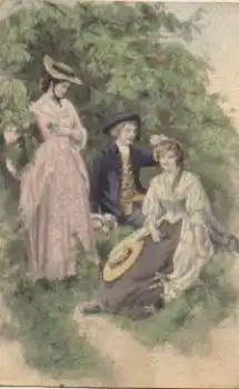 Frauen und Mann Kuenstlerkarte M. Munk Nr. 331 o 3.10.1910