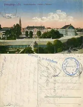 Strassburg Elsaß, Statthalterpalast, Theater, Münster, gebr. ca. 1915