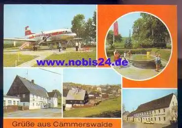 09544 Cämmerswalde mit Interflug Flugzeug IL 18 *ca. 1980