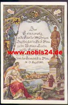 01796 Pirna Heimatfest Litho *1905 Anlaßkarte