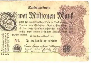Reichsbanknote 2 Millionen Mark 1923