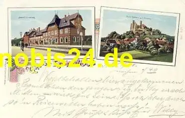 37249 Eichenberg Litho Bahnhof Burg o 9.10.1900