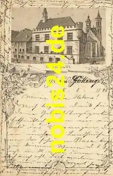 Göttingen Rathaus Vorläufer Litho o 8.5.1898