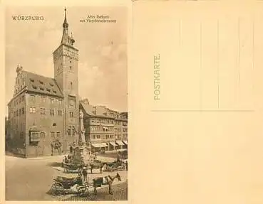 Würzburg Rathaus Vierröhrenbrunnen *ca. 1910