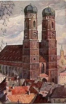 München Frauenkirche Künstlerkarte Richard Wagner o 13.9.1917