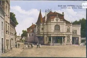 04749 Ostrau Jahnatal Gasthof zum Wilden Mann * 1917