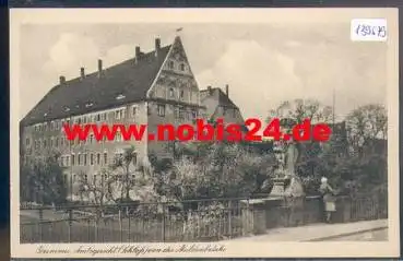 04668 Grimma, Amtsgericht von der Muldenbrücke *ca. 1920