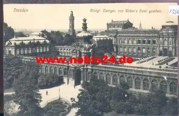 Dresden Zwinger von Webers Hotel gebr. ca. 1920