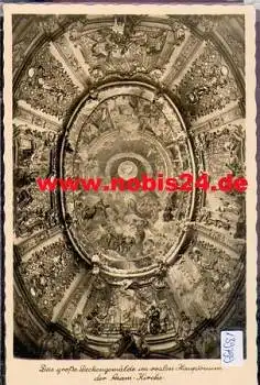 93309 Weltenburg großes Deckengemälde im ovalen Hauptraum der Asam-Kirche *ca. 1930