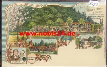 04668 Grimma, Kloster Nimbschen Farblitho, Prägekarte o 17.7.1903