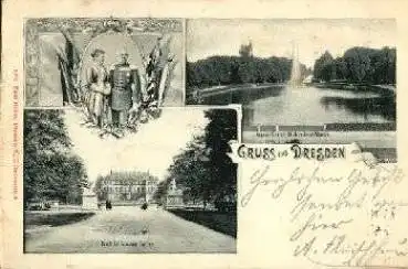 Dresden Grosser Garten König Albert mit Gemahlin o 18.6.1901