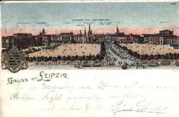 Leipzig Augustusplatz, Farblitho o 18.8.1907