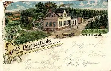 09235 Burkhardtsdorf Besenschänke Litho Schneeglöckchen o 18.8.1902