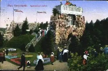 Chemnitz Park Herrenhaide Barbarossa-Höhle gebr. ca.1920