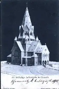 Chemnitz zukünftige Lutherkirche Modellansicht gebr. ca. 1910