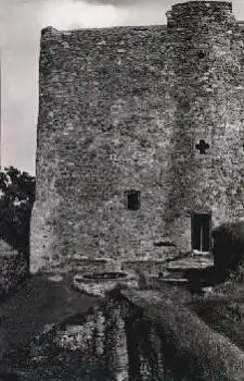 09623 Frauenstein Burgruine Burghof mit Bergfried und Brunnen * ca. 1965