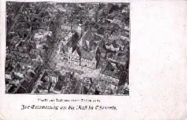 Chemnitz, Markt und Rathaus von Ballon o 13.4.1917