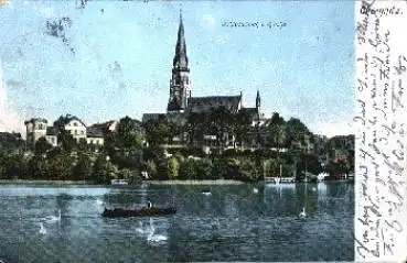Chemnitz Schlossteich und Kirche o 29.9.1903