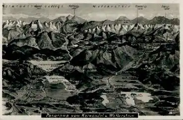 82444 Karwendel und Wetterstein Panoramakarte * ca. 1940