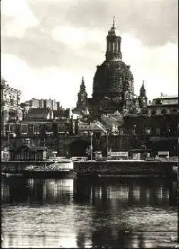 Dresden Frauenkirche vom Neustädter Elbufer o 06.12.1978