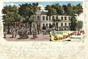 09600 Zug, Gruss vom Stollnhaus Farblitho, o 05.06.1905