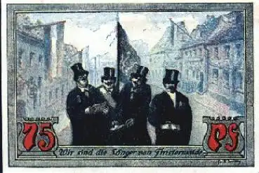 03238 Finsterwalde Städte-Notgeld 75 Pfg. Sänger * 1921
