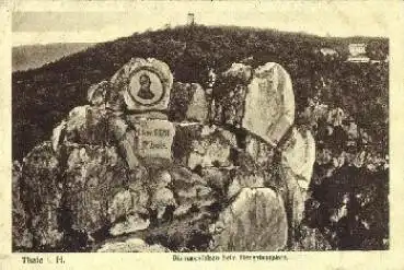 06502 Thale Bismarckfelsen beim Hexentanzplatz gebr. ca. 1920