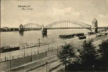 Düsseldorf Rheinbrücke gebr. ca. 1910