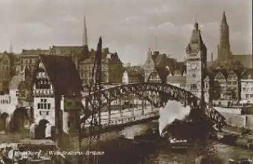 Hamburg Wandrahms-Brücke Barkasse * ca. 1920