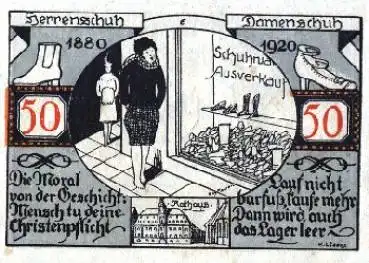 06667 Weissenfels Notgeld 50 Pfg Schuhe 1921
