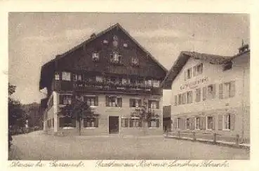 82496 Oberau bei Garmisch Gasthaus zur Post mit Landhaus Schrenk gebr. 24.7.1924