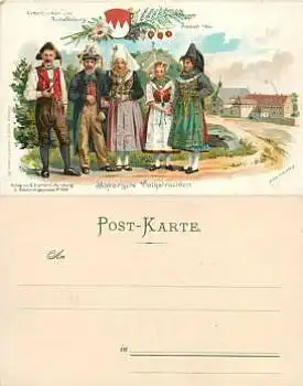 97705 Premich Unterfranken Trachten Litho  *ca.1900