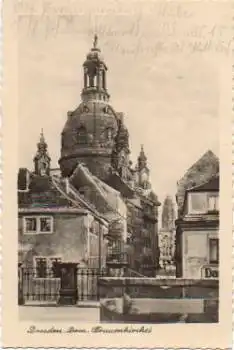 Dresden Münzgasse mit Frauenkirche gebr. ca. 1915