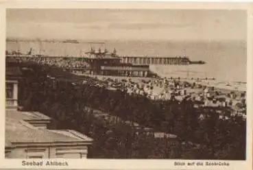 17419 Ahlbeck Seebrücke und Strand, * ca. 1910